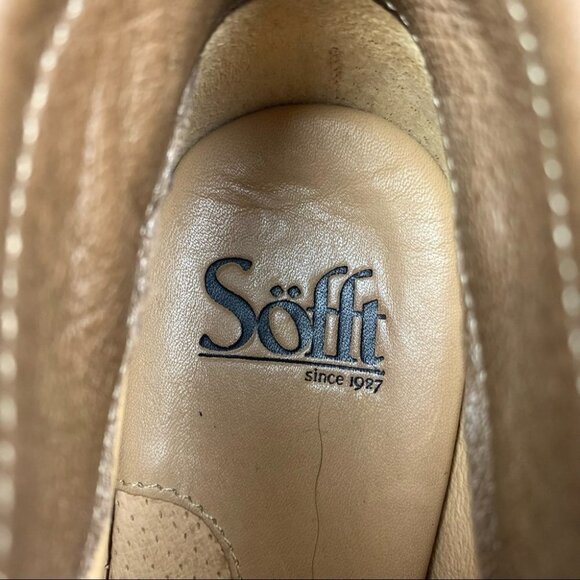 Söfft Tan Leather Heeled Bootie size 7 - Picture 4 of 9